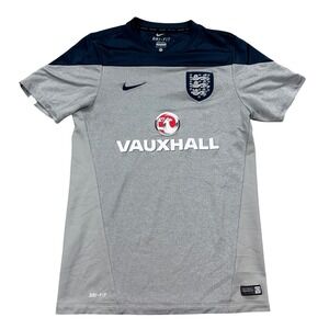 Nike England Jersey Mens Medium Gray National Football Team Dri-Fit Activewear
